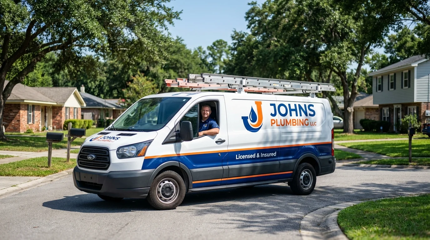 Johns Plumbing LLC service van in New Castle, CO
